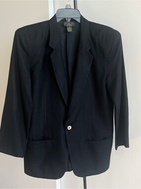 CHARTER CLUB Women's Black 100% Silk Blazer Jacket Sz 8 Lined List $159 Or Ivory